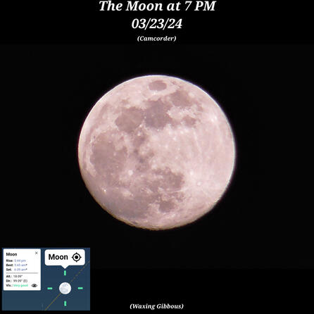 Waxing Gibbous Moon at 7 PM.